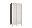 Tromso I Contemporary 2 Sliding Door Wardrobe Gold Handles Panelled Door 5 Shelves 2 Rails White (H)2080mm (W)1000mm (D)620mm