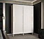 Tromso I Contemporary 2 Sliding Door Wardrobe Gold Handles Panelled Door 5 Shelves 2 Rails White (H)2080mm (W)1500mm (D)620mm