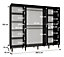 Tromso I Contemporary 3 Sliding Door Wardrobe Gold Handles Panelled Door 9 Shelves 2 Rails White (H)2080mm (W)2500mm (D)620mm