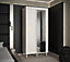 Tromso II Modern Mirrored 2 Sliding Door Wardrobe Gold Handles Panelled Door 5 Shelves 2 Rails White (H)2080mm (W)1000mm (D)620mm