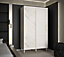 Tromso Modern 2 Sliding Pannelled Marble Effect Door Wardrobe Gold Handles 5 Shelves 2 Rails White (H)2080mm (W)1200mm (D)620mm