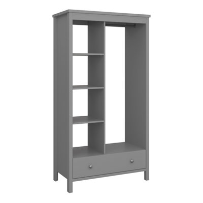 Tromso Open 1 Drawer Wardrobe in Folkestone Grey | DIY at B&Q