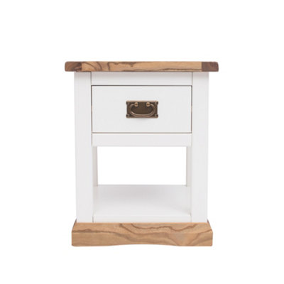 Tropea 1 Drawer Bedside Table Brass Drop Handle