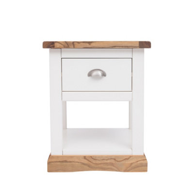 Tropea 1 Drawer Bedside Table Chrome Cup Handle