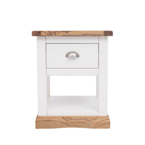 Tropea 1 Drawer Bedside Table Chrome Cup Handle