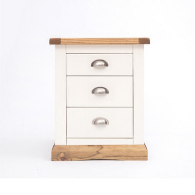 Tropea 3 Drawer Bedside Table Chrome Cup Handle