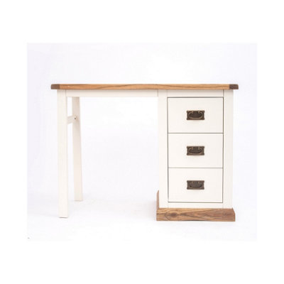 Tropea 3 Drawer Desk - Dressing Table Brass Drop Handle