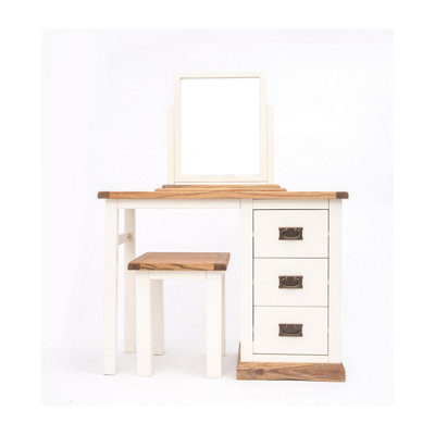 Tropea 3 Drawer Dressing Table Set Brass Drop Handle