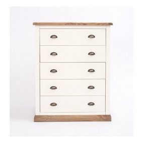 Tropea 5 Drawer Chest of Drawers Brass Cup Handle