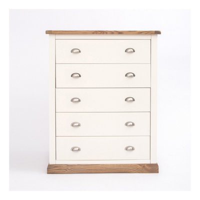 Tropea 5 Drawer Chest of Drawers Chrome Cup Handle