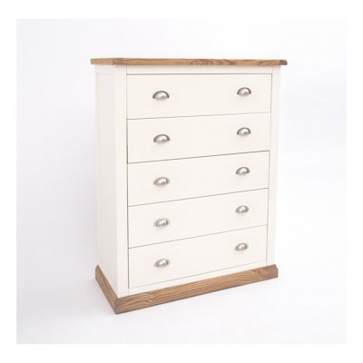 Tropea 5 Drawer Chest of Drawers Chrome Cup Handle