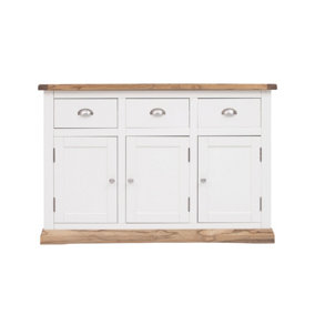 Tropea Off White 3 Drawer 3 Door Sideboard Chrome Cup Handle