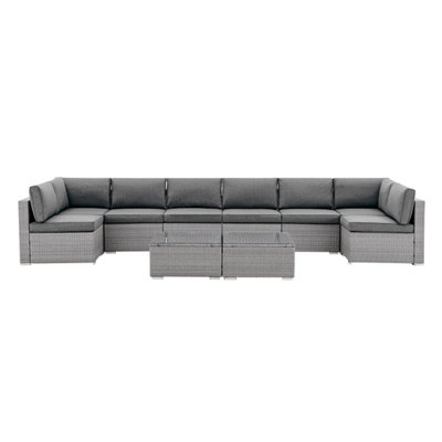 Tropez 10Pc Rattan Garden Furniture Sofa Set Large Modular Outdoor