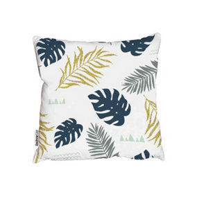 Tropical and golden leaves (Outdoor Cushion) / 45cm x 45cm
