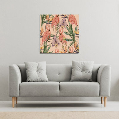 Tropical Flamingo (Canvas Print) / 77 x 77 x 4cm