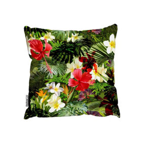 Tropical floral pattern (Outdoor Cushion) / 45cm x 45cm