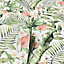 Tropical Floral Pink & Green Wallpaper