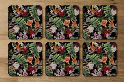 Tropical Flowers & Plant Leaves (Coaster) / Default Title