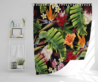 Tropical Flowers & Plant Leaves (Shower Curtain) / Default Title Price Comparisons | Compare The Build