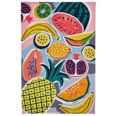 Tropical Fruits Floral Print 100% Cotton Tea Towel