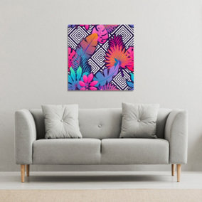 Tropical Geometric (Canvas Print) / 101 x 101 x 4cm