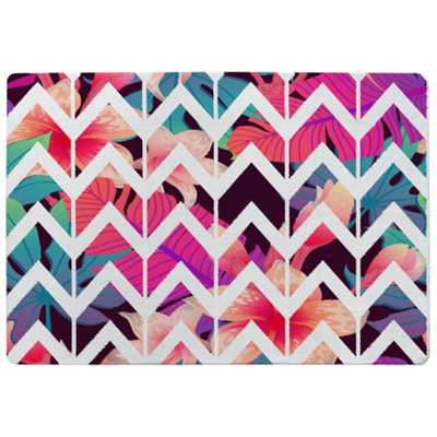 Tropical Geometric Zig Zags Special Soft Home Rug