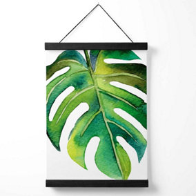 Tropical Leaf Abstract Watercolour Botanical Medium Poster with Black Hanger