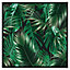 Tropical leaves on black (Picutre Frame) / 24x24" / Black