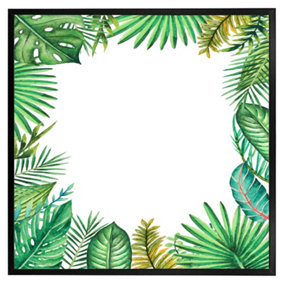 Tropical leaves (Picutre Frame) / 12x12" / Black