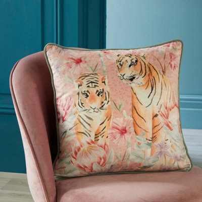 Tropical Leopard Velvet Filled Cushion