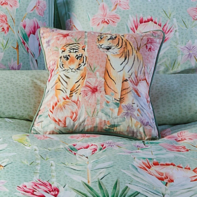 Tropical Leopard Velvet Filled Cushion