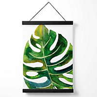 Tropical Monstera Abstract Watercolour Botanical Medium Poster with Black Hanger