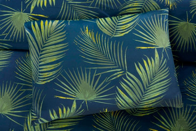 Tropical Palma Leaves Duvet Set Single Green