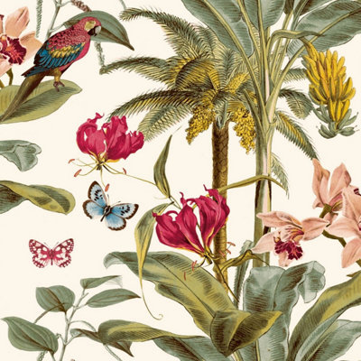 Tropical Palms Wallpaper Multi GranDeco JF2001