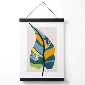 Tropical Plant Teal and Green Mid Century Modern  Medium Poster with Black Hanger