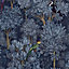 Tropical Treetops Navy Blue Wallpaper World of Wallpaper 50421