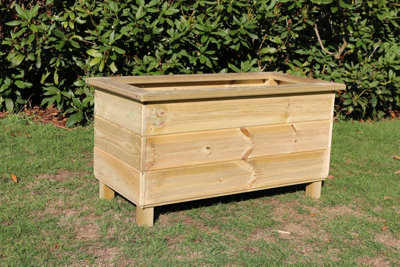 Trough Planters, Wooden Garden Pot/Tub for Plants - L40 x W80 x H40 cm - Fully Assembled
