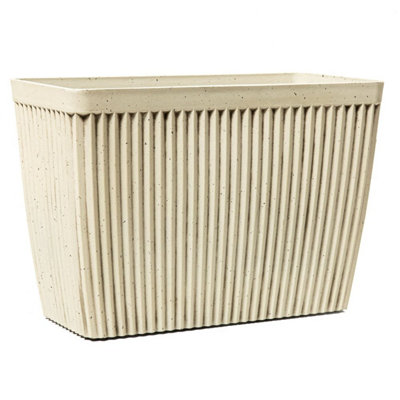Trough White Textured Speckled Planter 59cm