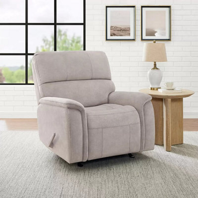 True Innovations Hayden Beige Fabric Manual Recliner Chair, Rocking ...