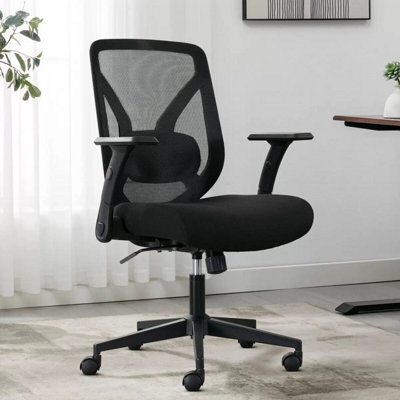 True Innovations Mesh Office Chair, Flip-Up Arms, Adjustable Lumbar ...