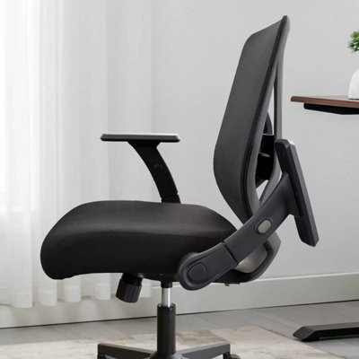 True Innovations Mesh Office Chair, Flip-Up Arms, Adjustable Lumbar ...