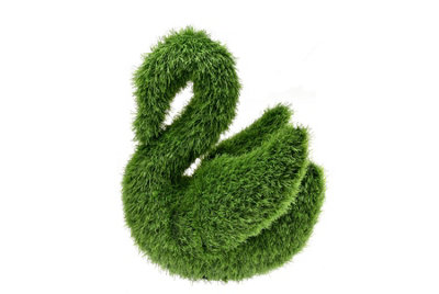 True Products Artificial Grass Topiary Swan Indoor/Outdoor Garden Lawn Event Office Wedding Décor