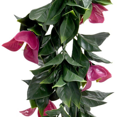 True Products Artificial Red Bougainvilliea Hanging Leaf Trailing Vine Garland 65cm