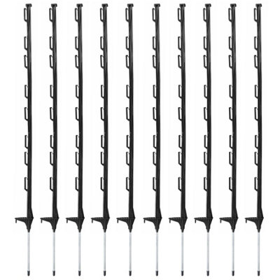 True Products Black 4ft/1.2m Heavy Duty Plastic Electric Fence Posts ...