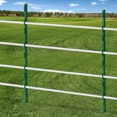 48 Inch Step-in Electric Fence Posts – 25 Pack, Plastic With Metal Stakes For Farm, Garden, Temporary Fencing