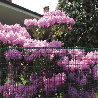 True Products Green General Plastic Mesh Garden Fence - 9mm x 9mm Square Mesh - 1m x 10m - 4