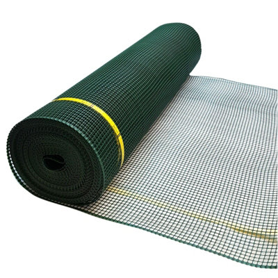 True Products Green General Plastic Mesh Garden Fence - 9mm x 9mm Square Mesh - 1m x 30m