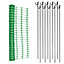 True Products Green Plastic Safety Barrier Mesh Fence Netting 1m x 25m & 10 Metal Fencing Pins