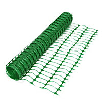 True Products Green Plastic Safety Barrier Mesh Fence Netting - Heavy Duty Grade 110gsm - 1m x 50m