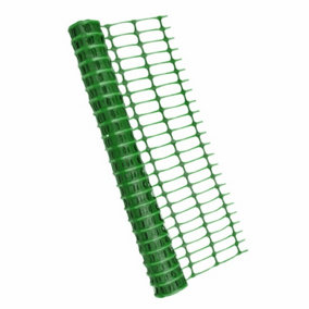 True Products Green Plastic Safety Barrier Mesh Fence Netting - Standard Grade 80gsm - 1m x 25m